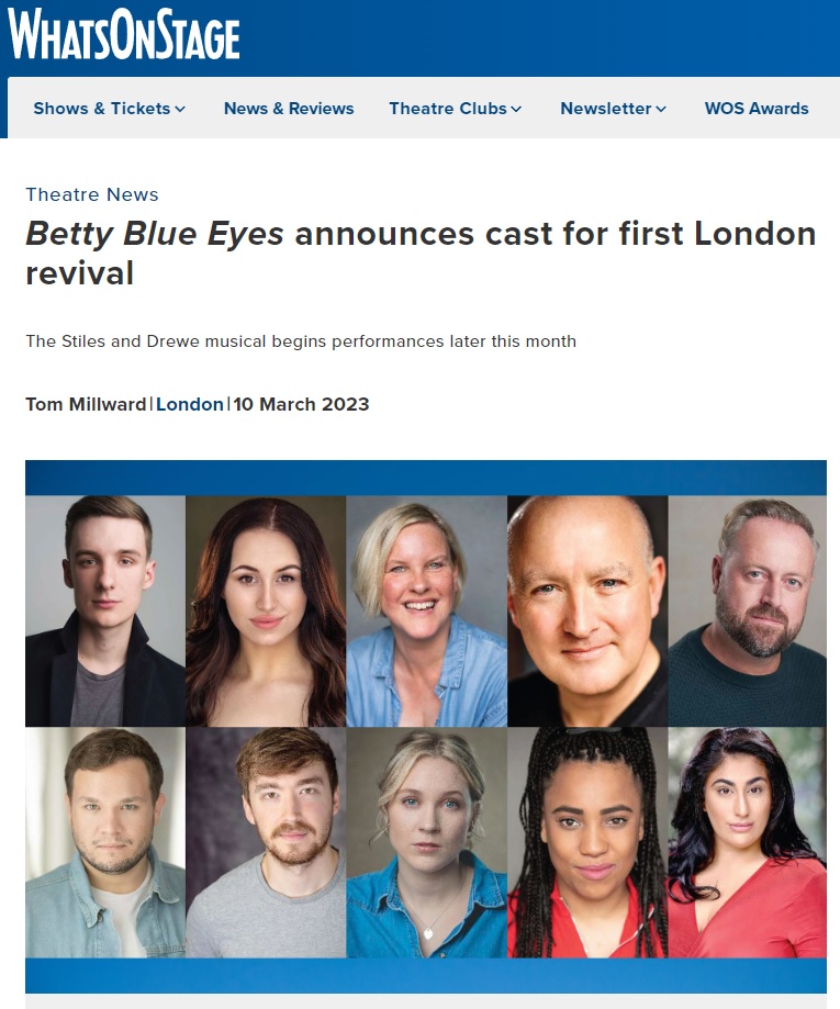 Betty Blue Eyes announces cast for first London revival, starring Tom Holt